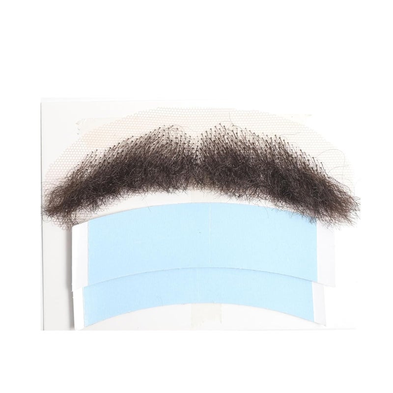 Adytom Fake Beard Synthetic Fiber Hair Lace Hands Tied Realistic Mustache For Adult Costume Theatrical Grade 1 Piece False Beards (Brown) - Image 4